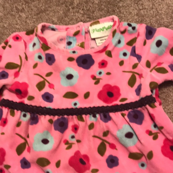 Velvet pink flower dress - 24 months - Picture 2 of 6